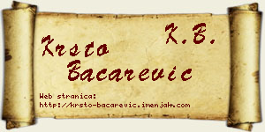 Krsto Bačarević vizit kartica